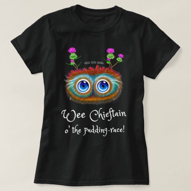 Kids Funny Scottish Haggis, Robert Burns Night Chi T-Shirt (Design vorne)