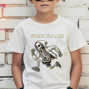 Kids Funny Skeleton Läuft spät T-Shirt