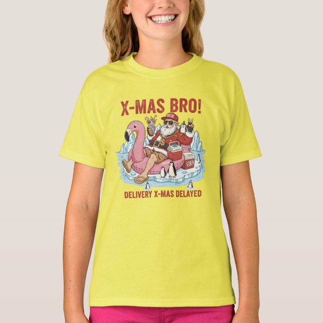 Kids Funny X-Mas Bro Delivery Delayed Christmas Te T-Shirt (Vorderseite)