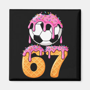 Kids Fußball Drip Nummer 67 Jungen Fußballspieler  Magnet
