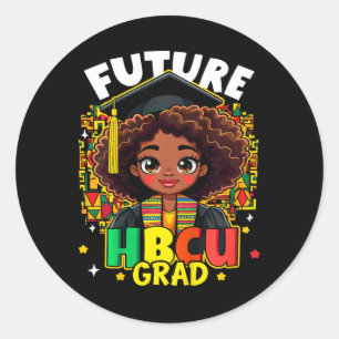 Kids Future Hbcu Grad Black Girl Kinder Afro Black Runder Aufkleber