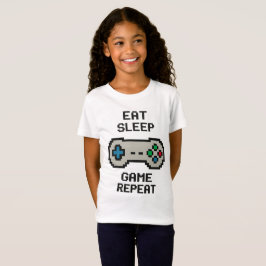 Kids-Gamer-T-Shirt – Essen Schlafen Spielen Wieder T-Shirt