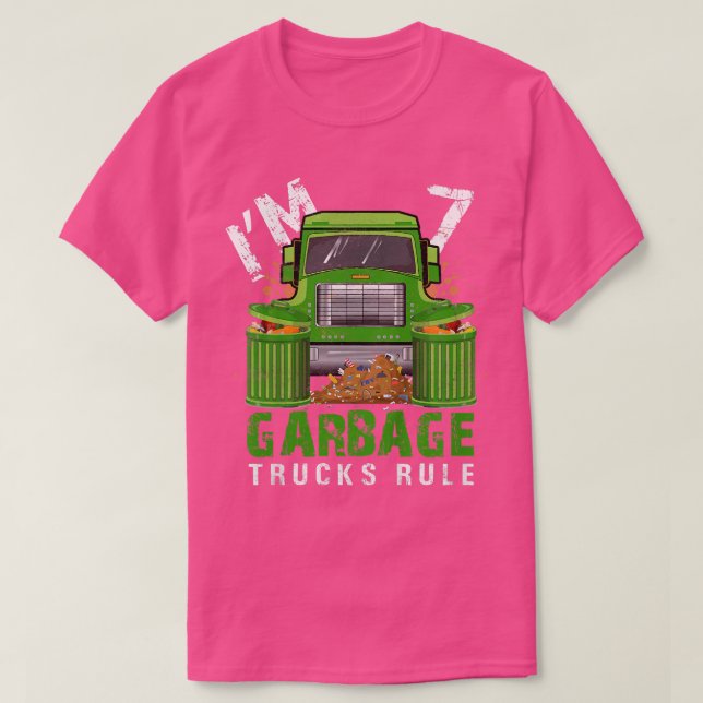 Kids Garbage Trucks Regel I m 7 Jahre alter Müll T-Shirt (Design vorne)