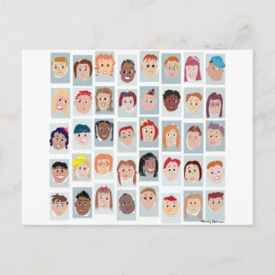 Kid's Gesichter Postkarte