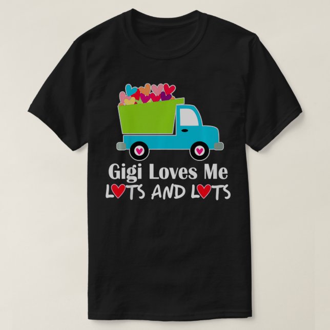 Kids Gigi Lieben Me Grandson Valentine Truck T-Shirt (Design vorne)