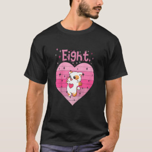 Kids Girl daughter cute cat kitty heart love 8th b T-Shirt