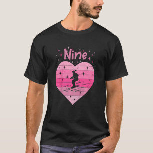 Kids Girl Tochter Skier Urlaub 9. Geburtstag T-Shirt