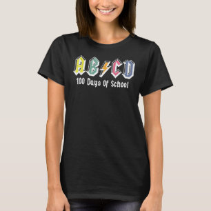 Kids Glücklich 100 Tage Schule Lehrer ABCD Rock Gr T-Shirt