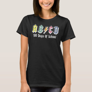Kids Glücklich 100 Tage Schule Lehrer ABCD Rock Gr T-Shirt