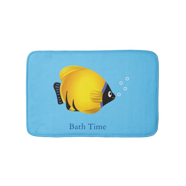Kids Gold Fisch auf Light Blue Badematte (Vorderseite)