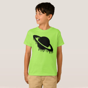 Kids Gothic Dripping Planet Black Silhouette T-Shirt