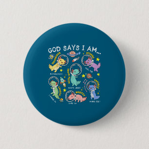Kids Gott sagt bin im Weltraum Button