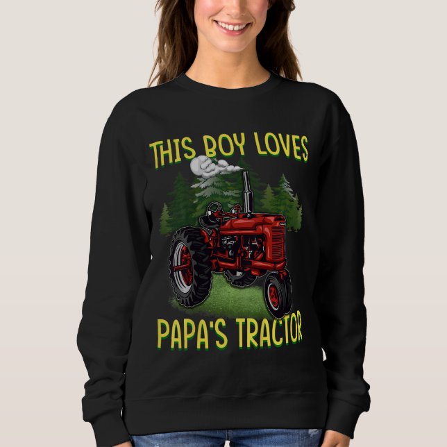 Kids Grandpas Tractor Nur ein Junge, der PaPa' Lie Sweatshirt (Vorderseite)