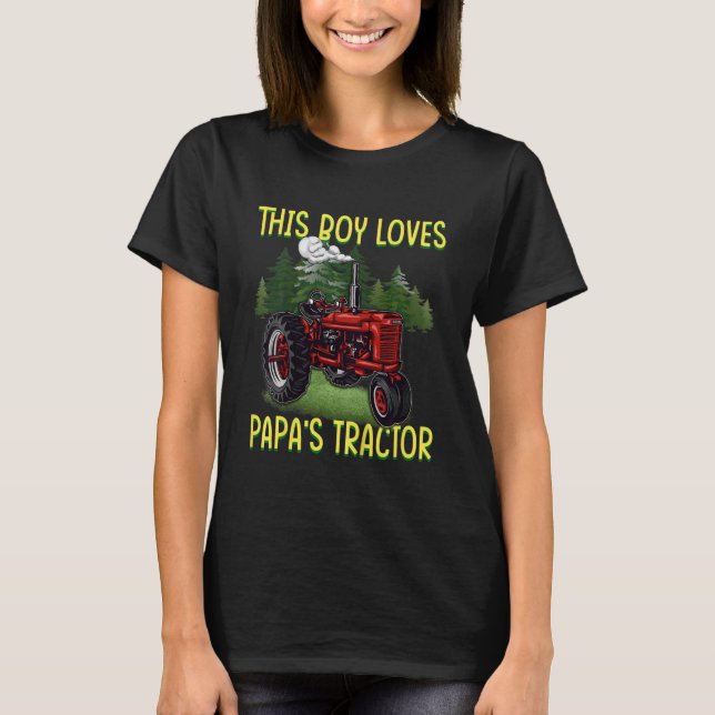Kids Grandpas Tractor Nur ein Junge, der PaPa' Lie T-Shirt (Vorderseite)