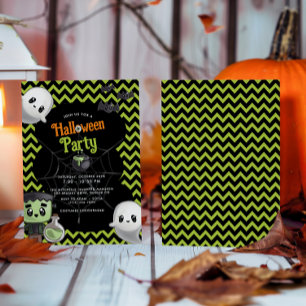 Kids Green Halloween-Party Einladung