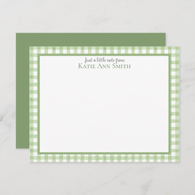 Kids Green Personal Stationery Mitteilungskarte (Vorne/Hinten)