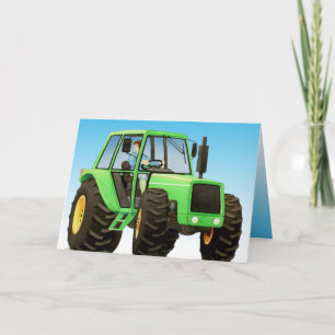Kid's Green Tractor Karte