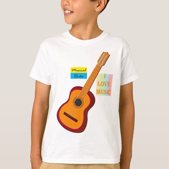 Kids Guitar T - Shirt. musikalischer T - Shirt (Vorderseite)