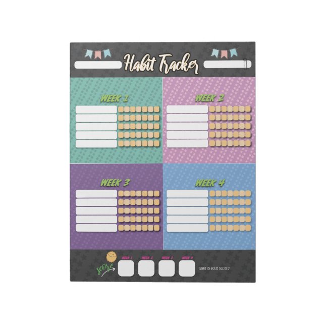 KIDS HABIT TRACKER Notepad Notizblock (Rotiert)