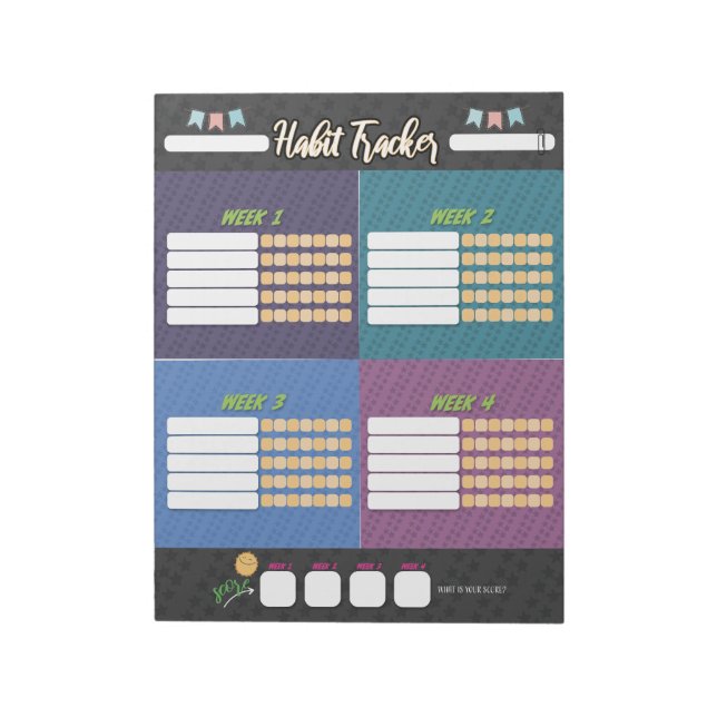 KIDS HABIT TRACKER Notepad Notizblock (Rotiert)