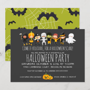 Kids Halloween Celebration Niedlich Costume Party Einladung