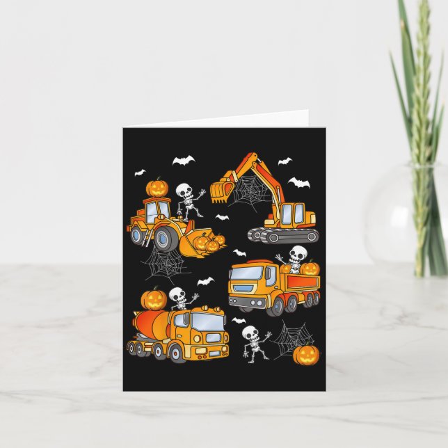 Kids Halloween Construction Trucks Costume Toddler Karte (Vorderseite)