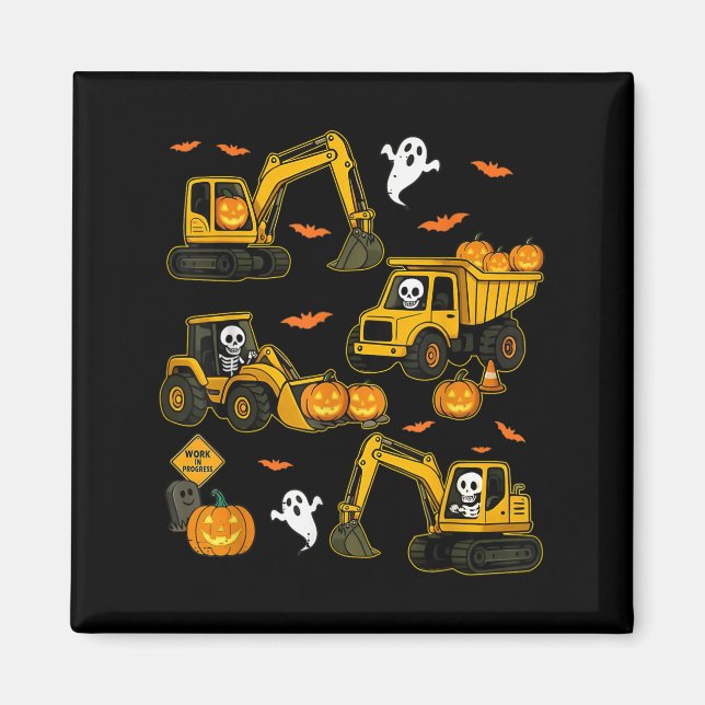 Kids Halloween Construction Trucks Costume Toddler Magnet (Vorne)