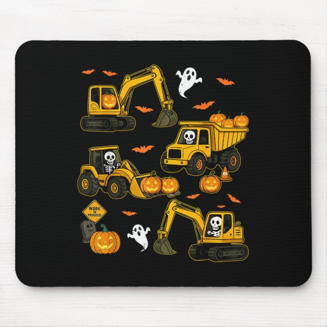 Kids Halloween Construction Trucks Costume Toddler Mousepad (Vorne)