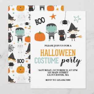 Kids Halloween Costume Party Einladung