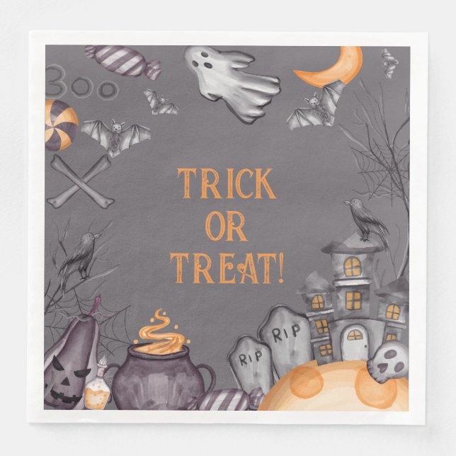 Kids Halloween Costume Party Napkins Serviette (Vorderseite)