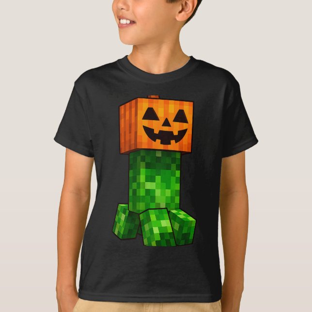 Kids Halloween Gamer Xel Jack O Lantern Pumpkin Bo T-Shirt (Vorderseite)