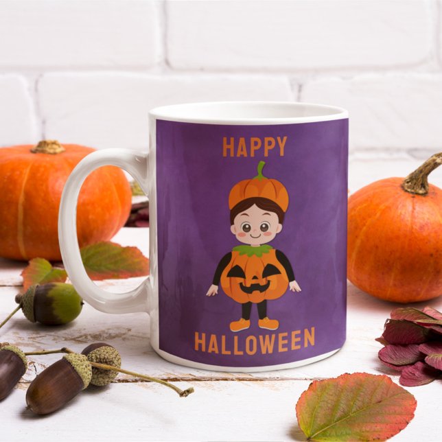 Kids-Halloween-Kürbiskostüm-Individuelle Name Kaffeetasse (Von Creator hochgeladen)