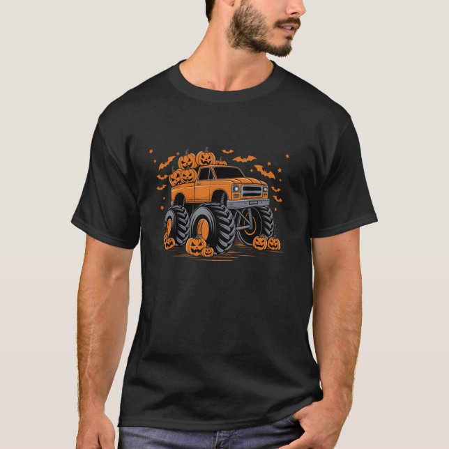 Kids Halloween Monster Truck Pumpkin Smasher Boys T-Shirt (Vorderseite)