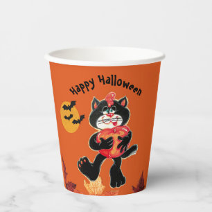 Kids Halloween Niedlich Black Cat Party Pappbecher