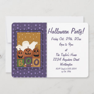 Kid's Halloween-Party Einladung Ghost Boo