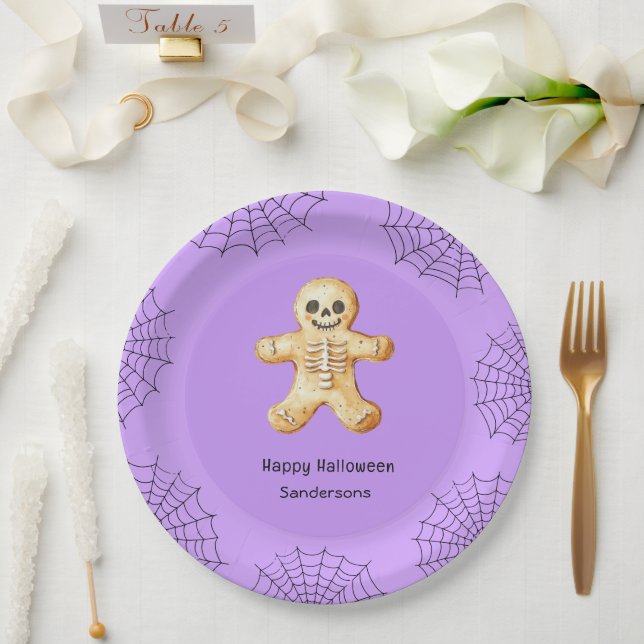 Kids Halloween-Party Gingerbread Skelett Pappteller (Hochzeit)