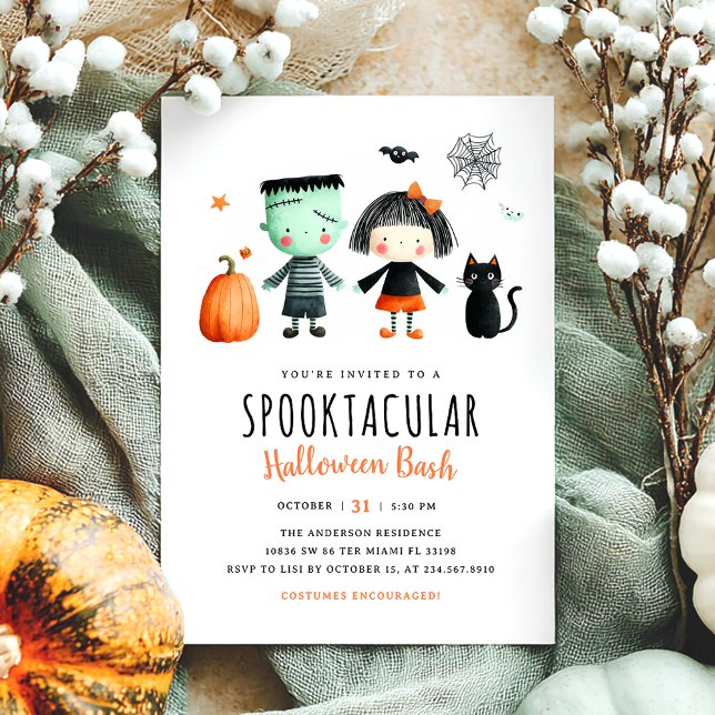 Kids Halloween-Party Niedlich Spooky Einladung (Von Creator hochgeladen)