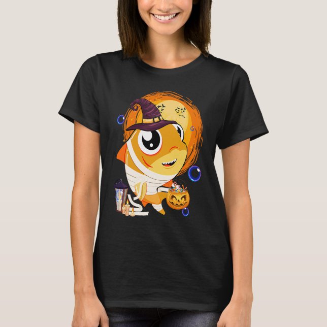 Kids Halloween Shark Mummy Witch Hat Spider Kids P T-Shirt (Vorderseite)