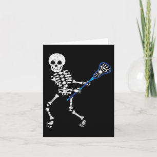 Kids Halloween Shirt Skeleton Lacrosse Sport Playa Karte