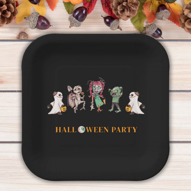 Kids halloween spooky Paper Plate Pappteller (halloween paert paper plate )