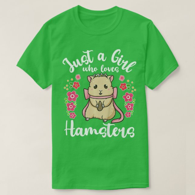 Kids Hamster Just a Girl, die Hamster Lieben 2 T-Shirt (Design vorne)