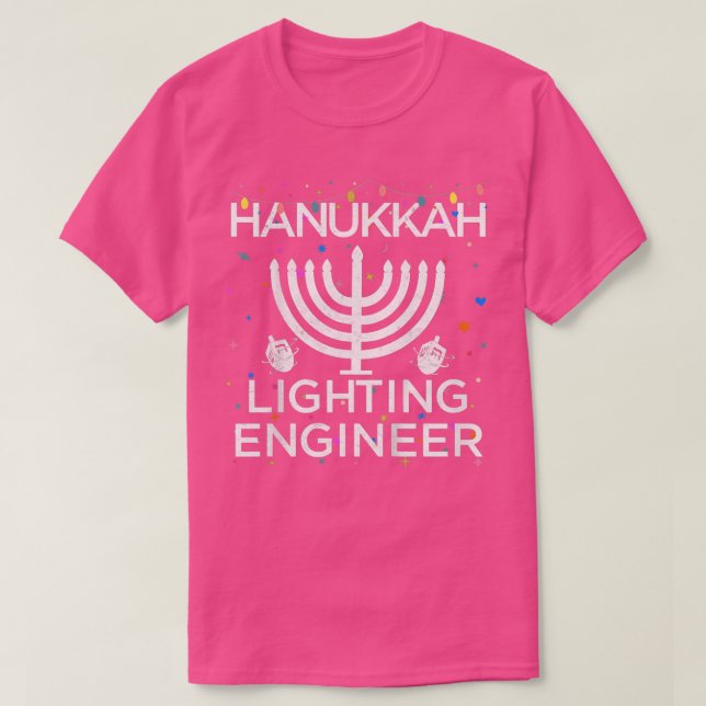 Kids Hanukkah Lighting Engineer Jüdische Menorah L T-Shirt (Design vorne)