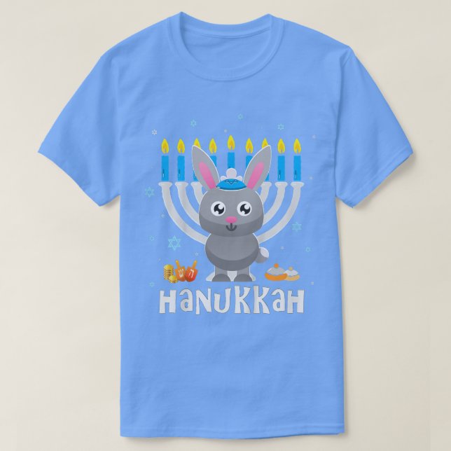 Kids Hanukkah s for Kids Bunny Niedlich Hanukkah P T-Shirt (Design vorne)
