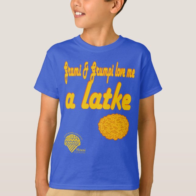 Kids' Hanukkah Shirt - "Grami & Grumpi love me..." (Vorderseite)