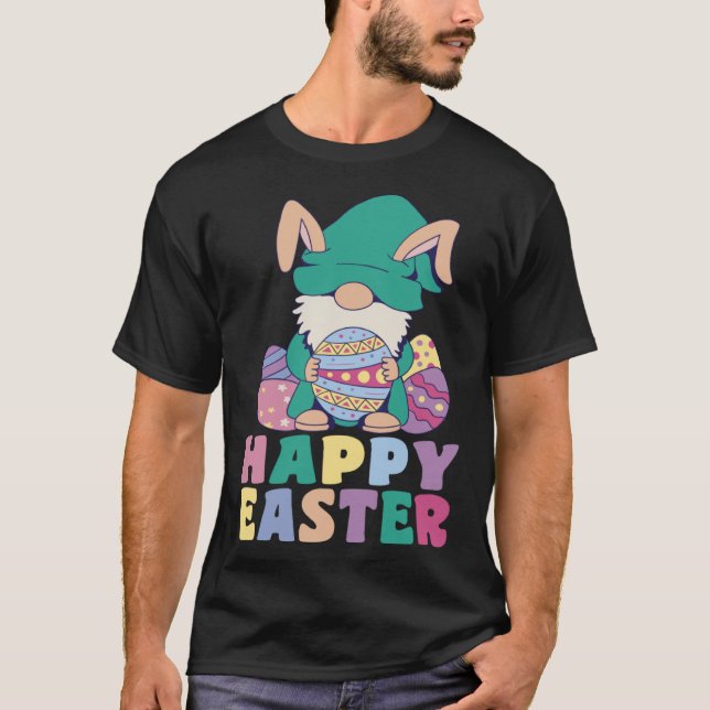 Kids Happy Easter Cute Trex Bunny Ear Easter Eggs  T-Shirt (Vorderseite)