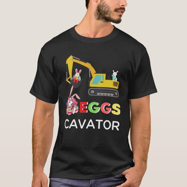 Kids Happy Easter Egg Hunt Bunny Excavator  EggsCa T-Shirt (Vorderseite)