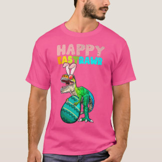 Kids Happy Eastrawr Tre Easter Bunny Egg Funny Din T-Shirt