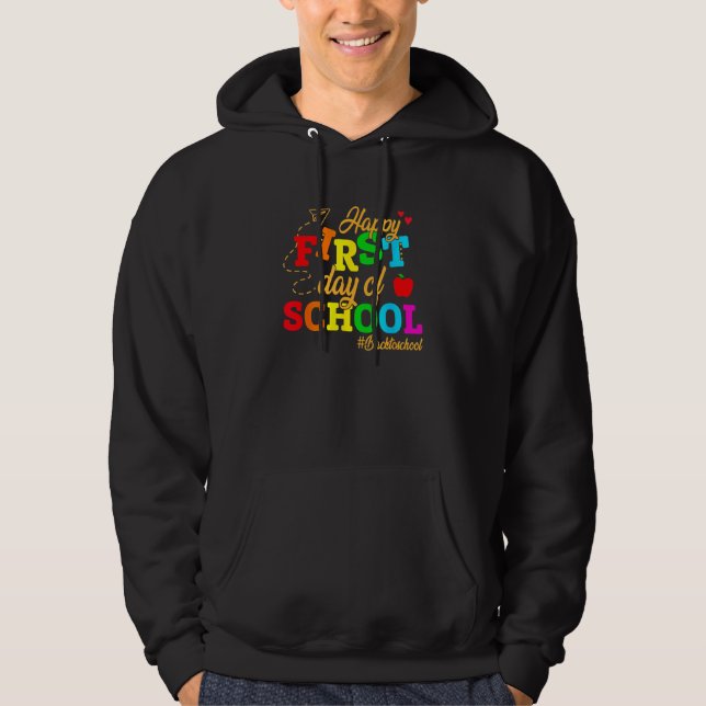 Kids Happy First Day Of School Back To School Stud Hoodie (Vorderseite)