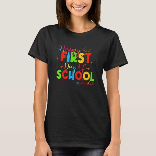 Kids Happy First Day Of School Back To School Stud T-Shirt (Vorderseite)