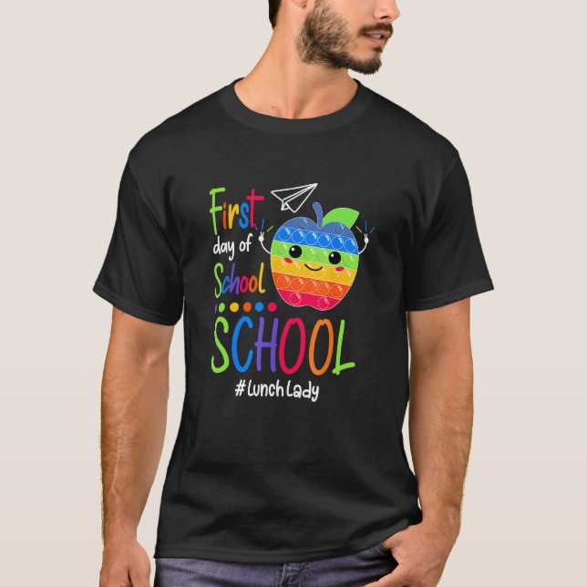 Kids Happy First Day Of School Lunch Lady Pop It T-Shirt (Vorderseite)